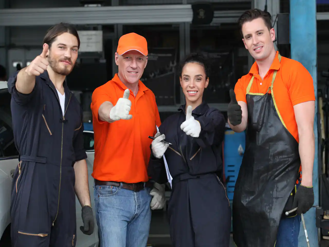 Lorem Ipsum team members providing professional plumbing, heating, and air conditioning services